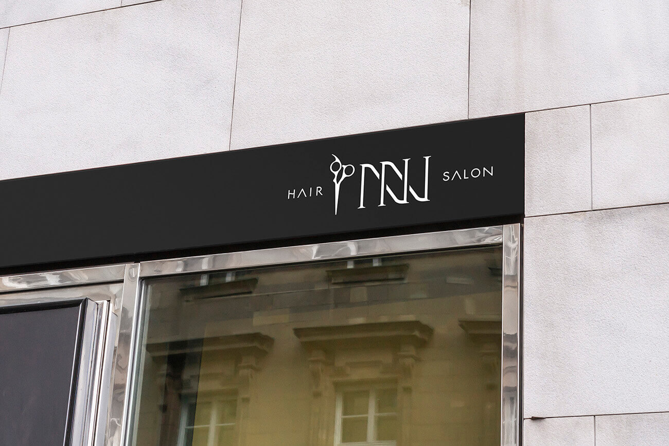 INN Hair Salon Logo設計招牌應用