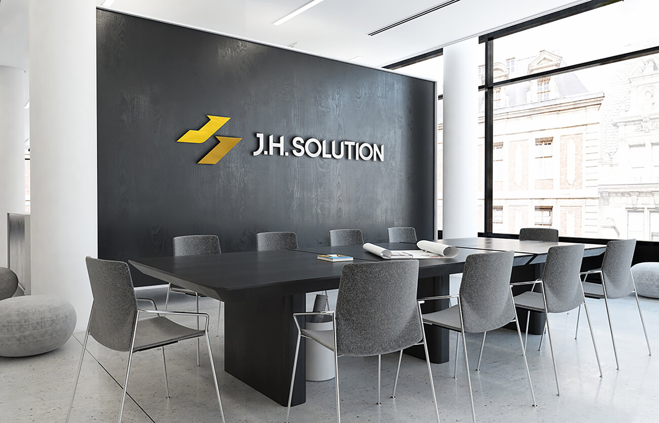 駿宏 J.H SOLUTION  牆面Logo設計
